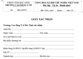 Hướng dẫn sinh viên xin Xác nhận