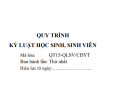 Hướng dẫn thực hiện quy trình Kỷ luật Sinh viên