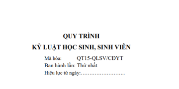 Hướng dẫn thực hiện quy trình Kỷ luật Sinh viên