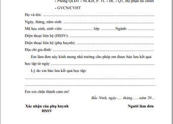 Hướng dẫn sinh viên làm thủ tục Bảo lưu kết quả học tập