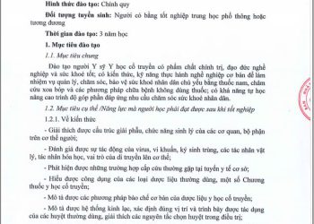 Chương trình đào tạo ngành Y học cổ truyền