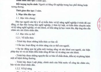 Chương trình đào tạo ngành Y sỹ đa khoa