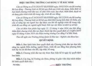 Chương trình đào tạo dựa trên năng lực ngành Dược, trình độ cao đẳng, theo phương thức tích lũy tín chỉ đã được sửa đổi, cập nhật, bổ sung