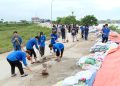 Khắc phục hậu quả sau bão tại tuyến đê Đẩu Hàn – phường Kinh Bắc